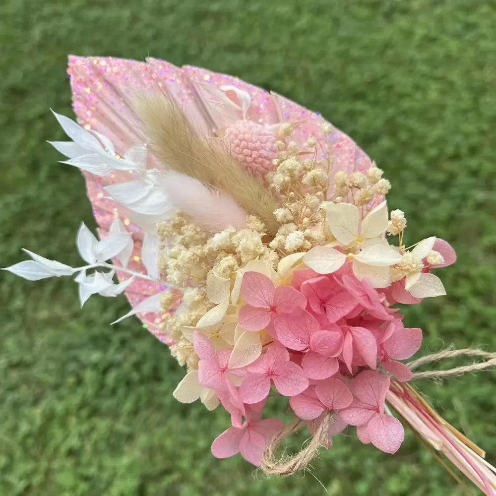 Natural Dried Palm Spear With Dried Flowers