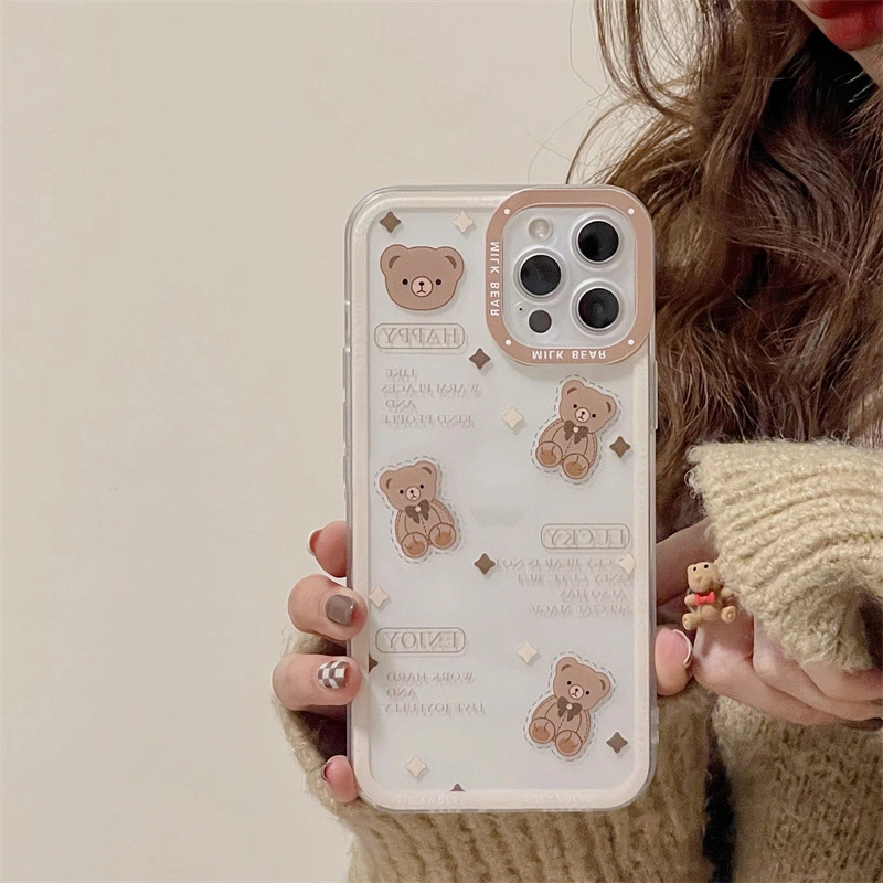 Cartoon Puppet Bear Phone Case Angel Eyes Painted Soft