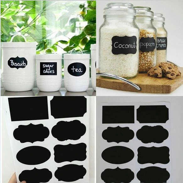 Blackboard Paste Label Adhesive Sticker PVC Stick Label Seasoning Bottle Sticker Kraft Label Storage Bottle Sticker