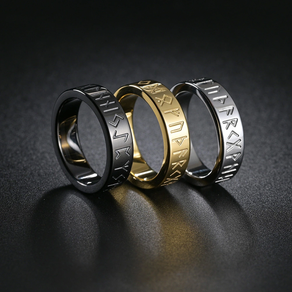 Couple Titanium Steel Ornament Ring