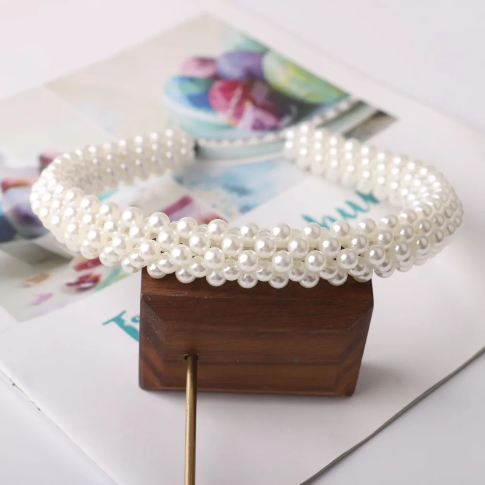 Handmade Beaded All-matching Classic Style Pearl Headband