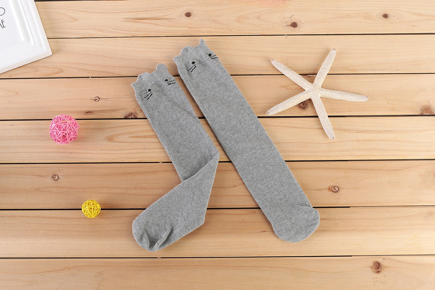 Striped Three-dimensional Cat Girl Knee Socks