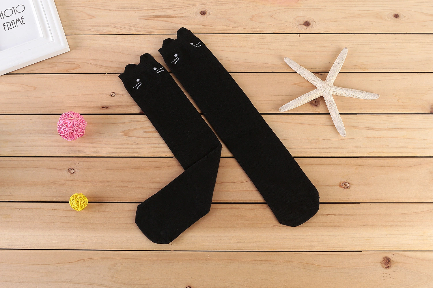 Striped Three-dimensional Cat Girl Knee Socks