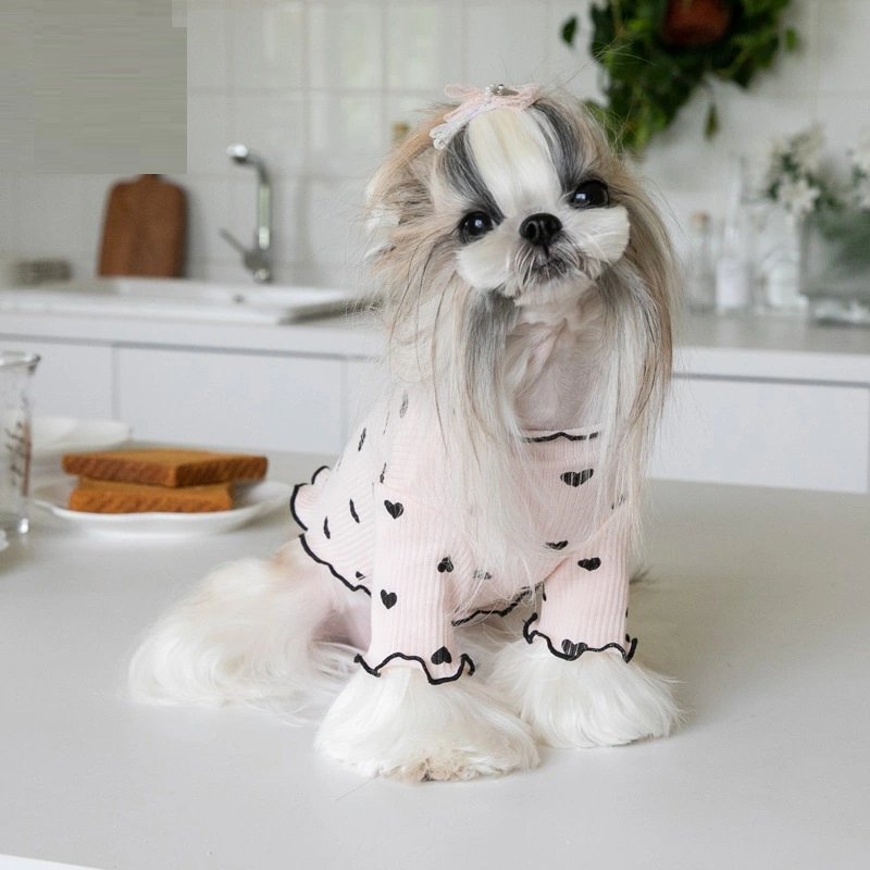 Embroidered Bear Waffle Home Vest Pet Clothes