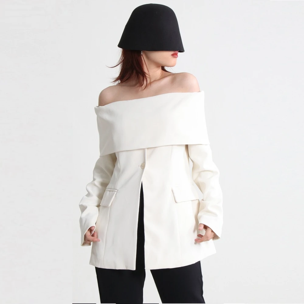 Spring New Fashion Off-shoulder Long Sleeve Suit Coat