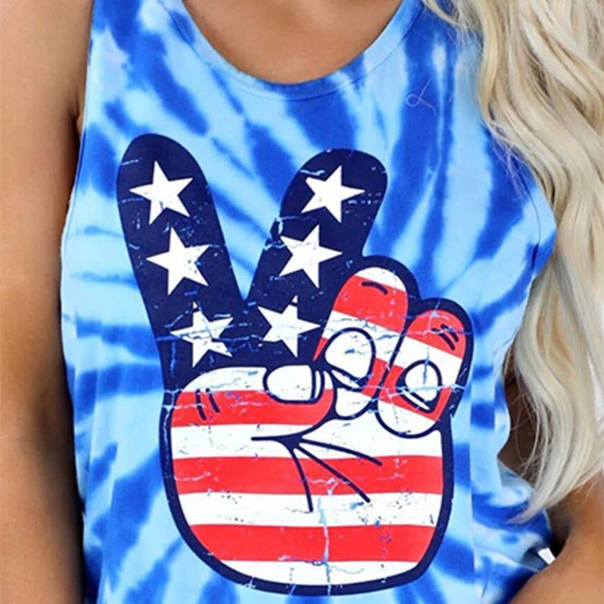 Summer New European And American Outdoor Wear Independence Day Vest For Women