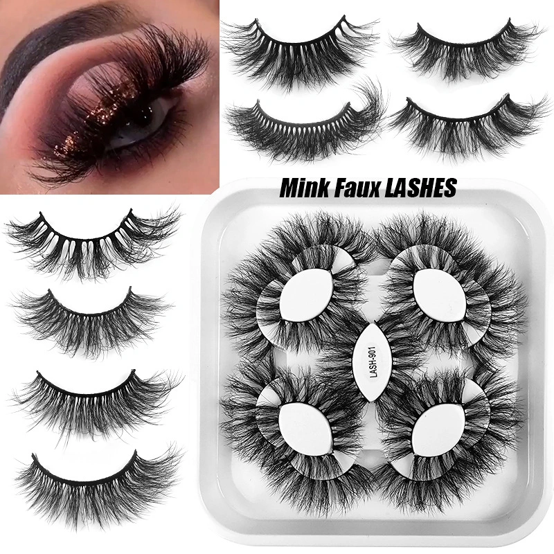 9 Pairs Of Double-layer Thick Cross False Eyelashes