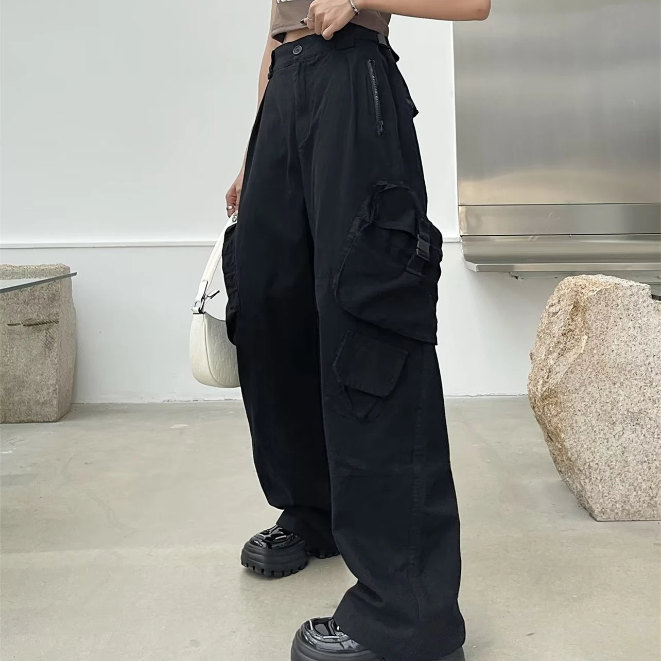 Men's Fashion Retro Street Fashion Brand Large Pocket Overalls
