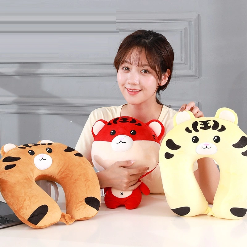 Cute Pet Deformation Foam Particle Tiger Annual Meeting Gifts Two-seat Double-use Pillow