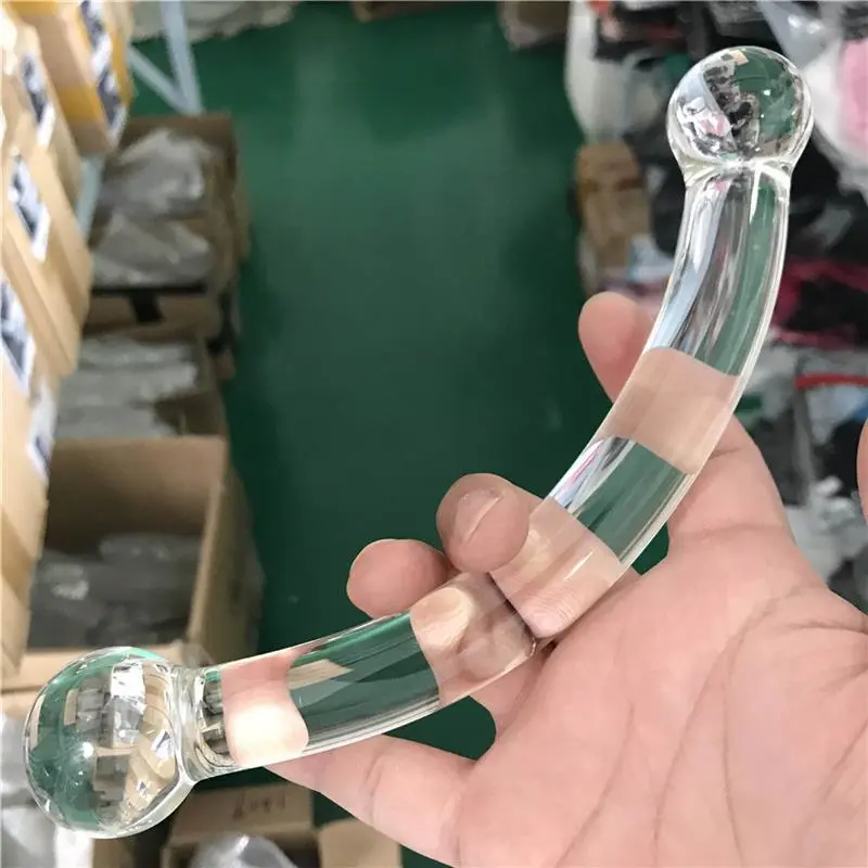 Bending Point Crystal Glass Butt Plug