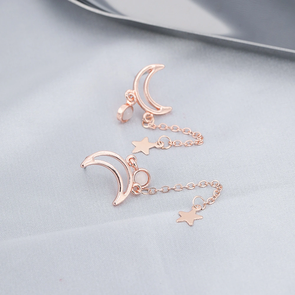 Trendy Earrings Rose Gold Lifting Star Moon