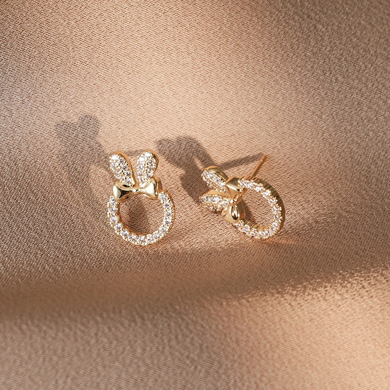 Cute With Diamonds Rabbit Geometric Earrings