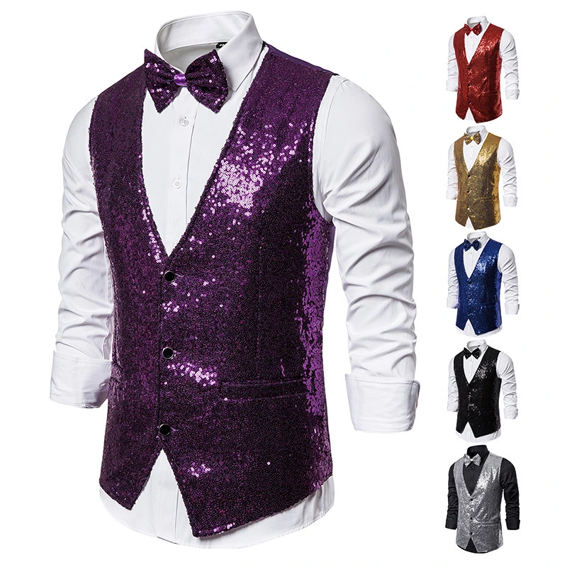 Men's Stage Costume Sequined Vest