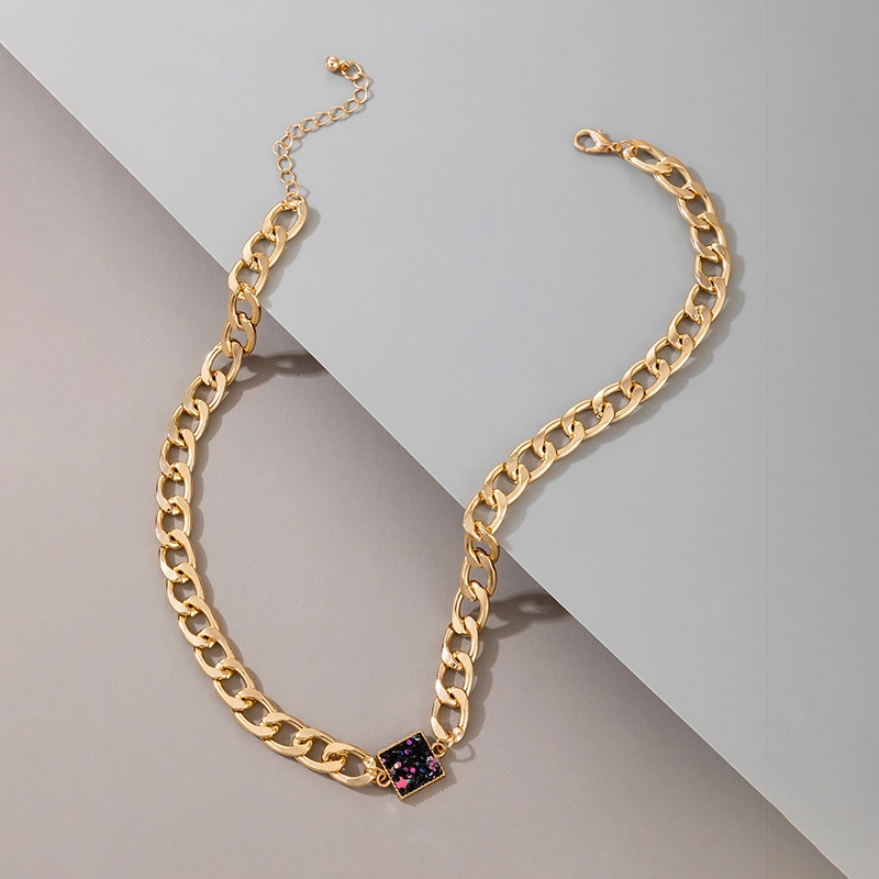 Punk Thick Chain Single Layer Gold Women's Necklace