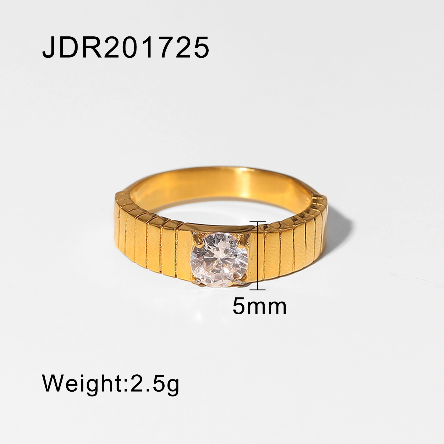 Titanium Steel Ring 18K Gold Plated