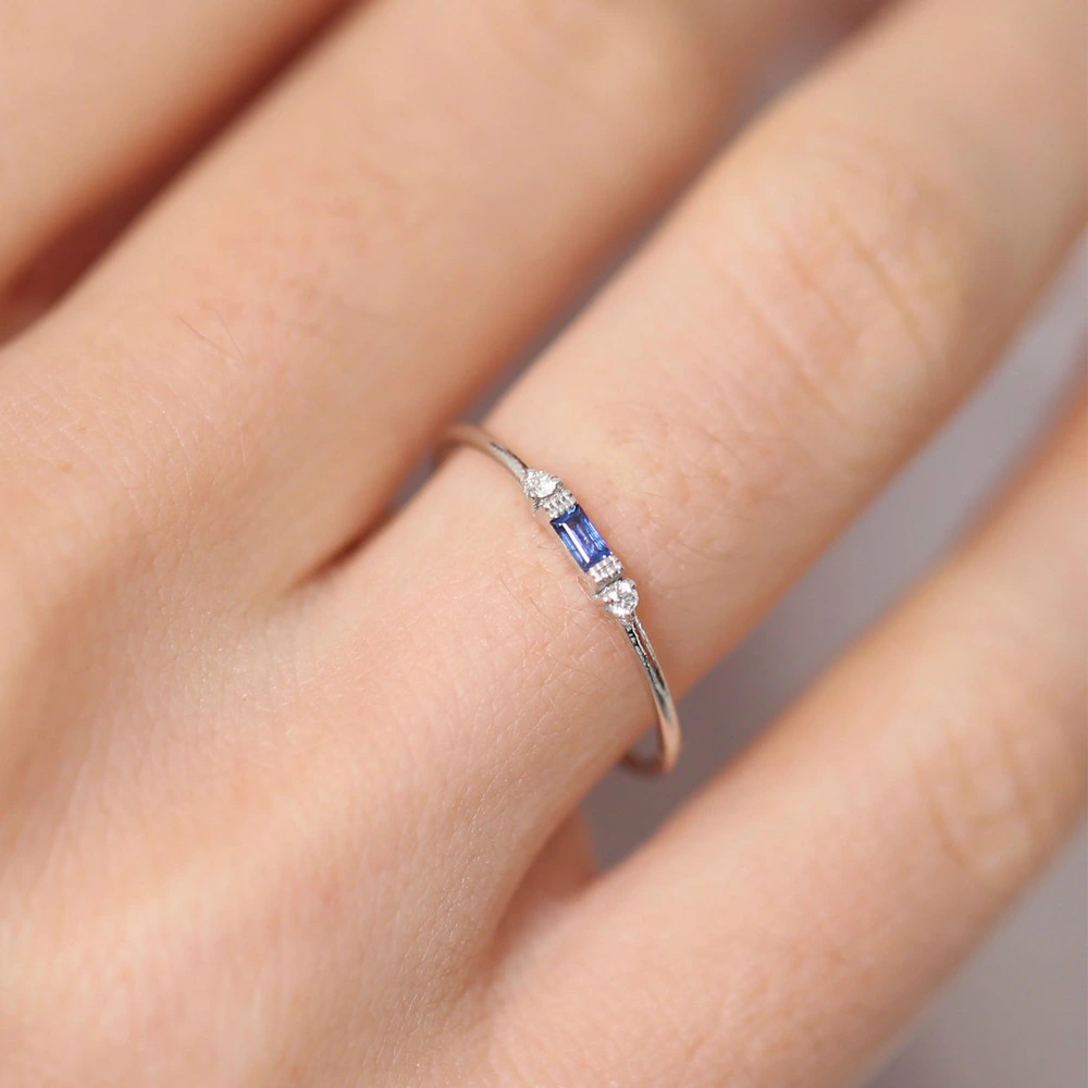 Simple And Popular Geometric Zircon Ring