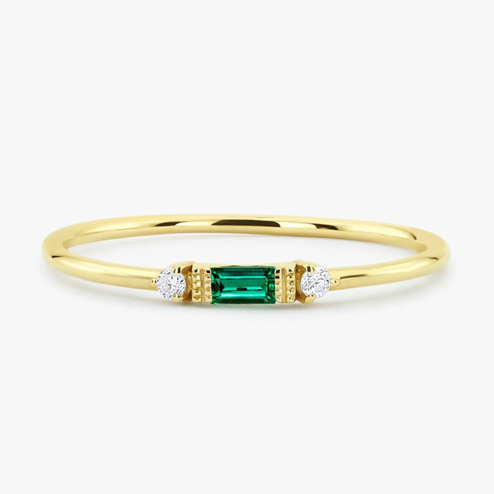 Simple And Popular Geometric Zircon Ring