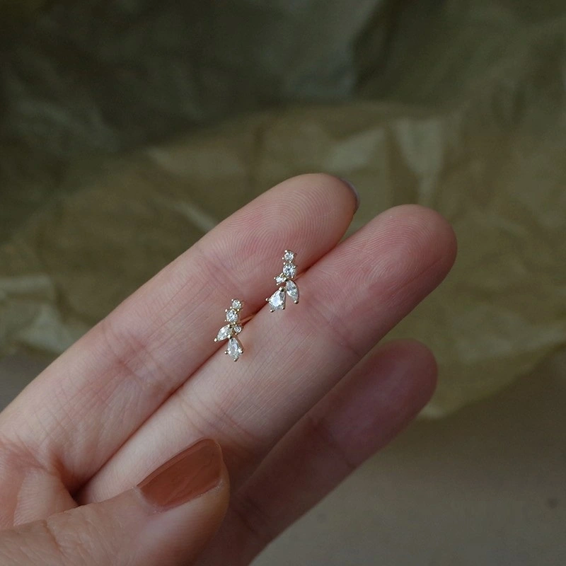 Wheat Ears Plated With 10K Gold Earrings