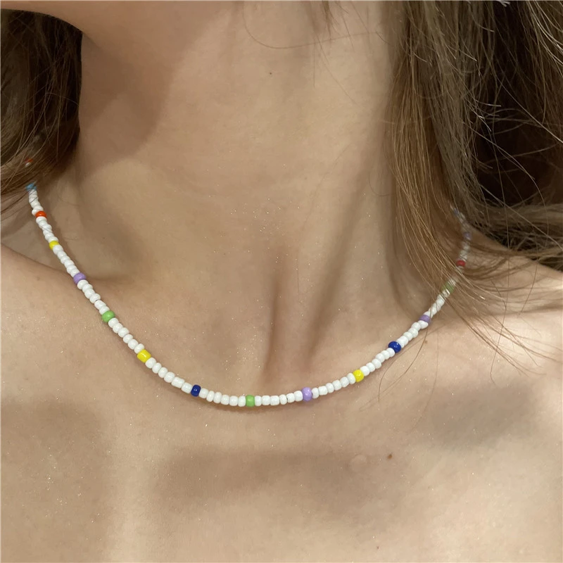 Women's Colorful Pearl Crystal String Beads Multi-layer Necklace