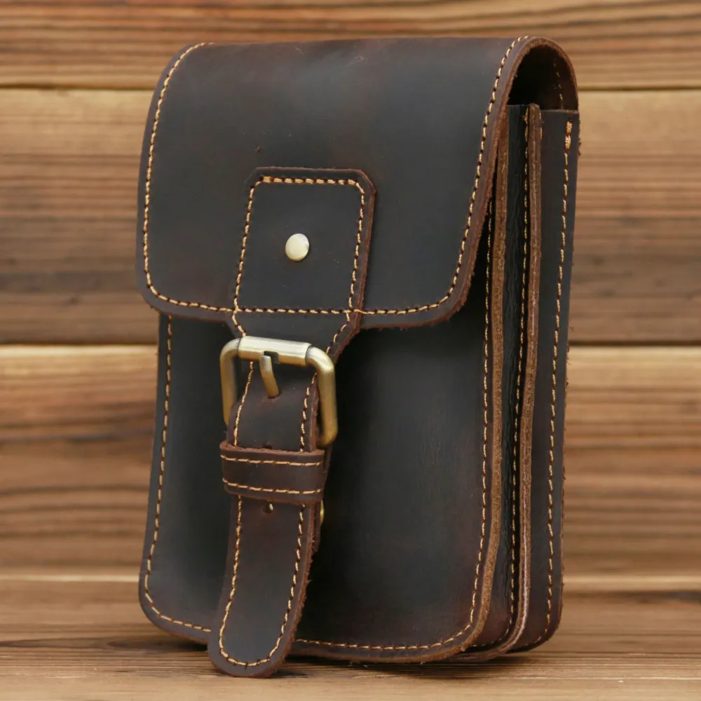 Men's Genuine Leather Retro Waist Bag