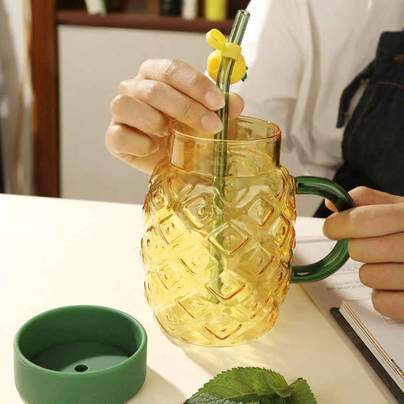 Creative Glass Female Cute Straw Cup