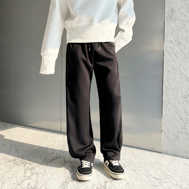 Designer Style Solid Color Loose Casual Men's Wide Leg Pants