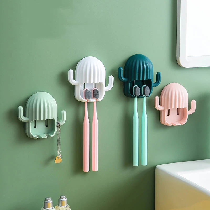 Household Punch-free Toothbrush Rack Nordic Color Cactus