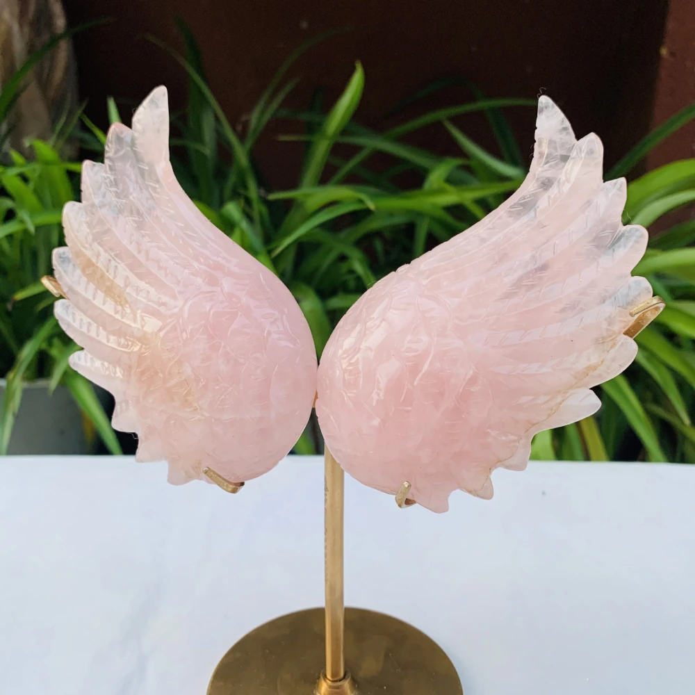 Angel Wings Carved Crystal Ornaments