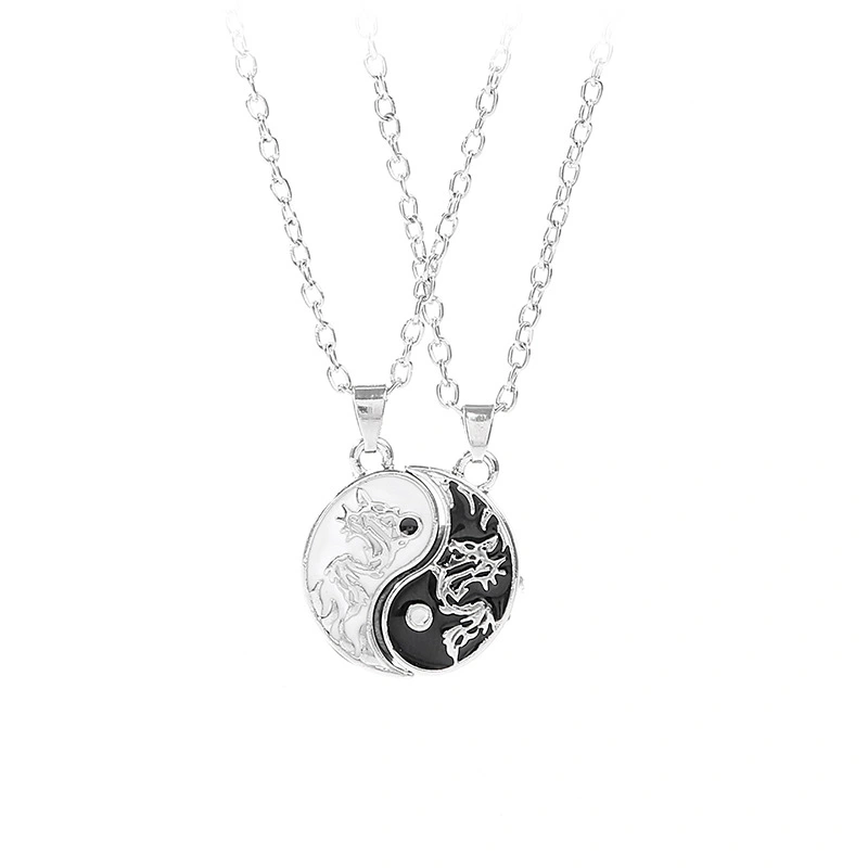 Sun Moon Stitching Eight-diagram-shaped Appetizer Good Friend Necklace