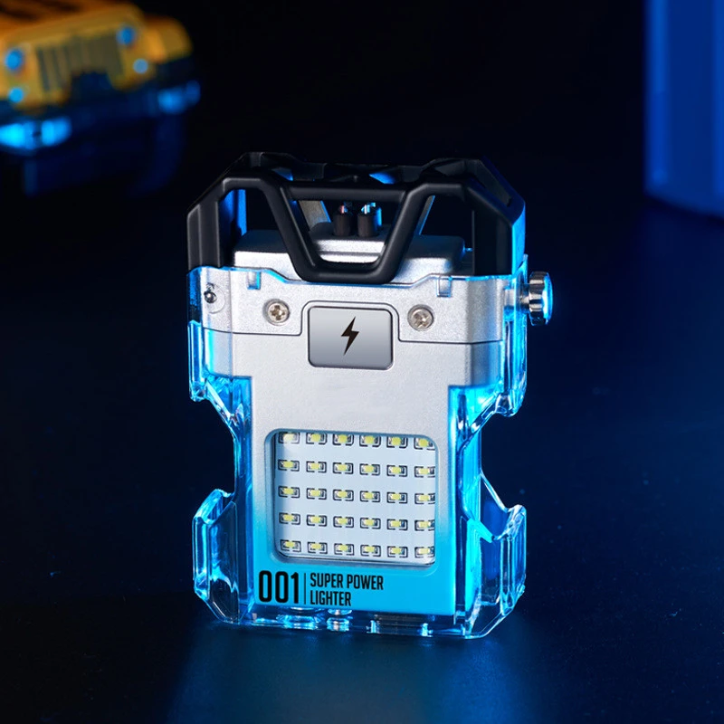 Household Fashion Plastic Transparent Case Double Arc Charging Lighter
