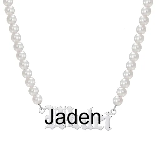 Custom Pearl Name Necklace