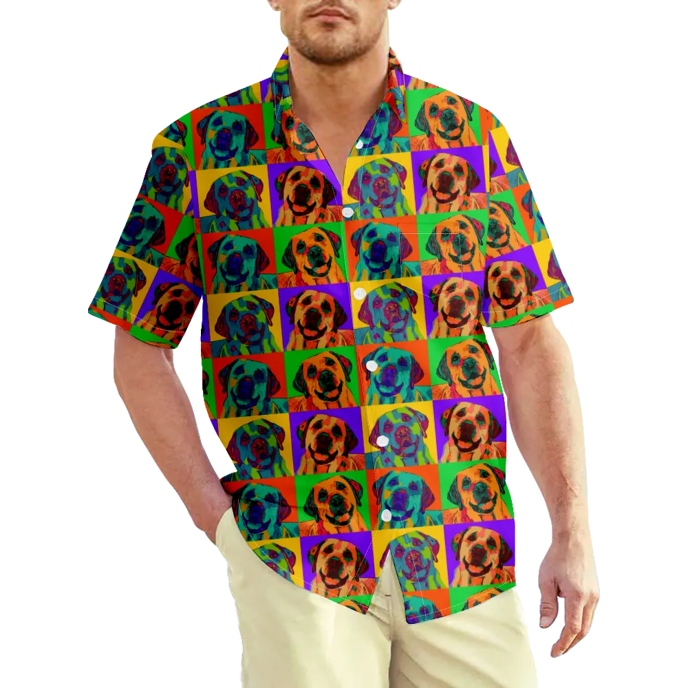 Men's Hawaiian Shirt Cartoon Animals Dogs Cats Graphic 3D Shirt Collar 3D Print Plus Size Casual Daily Short Sleeve Print Clothing Apparel/Summer/Summer