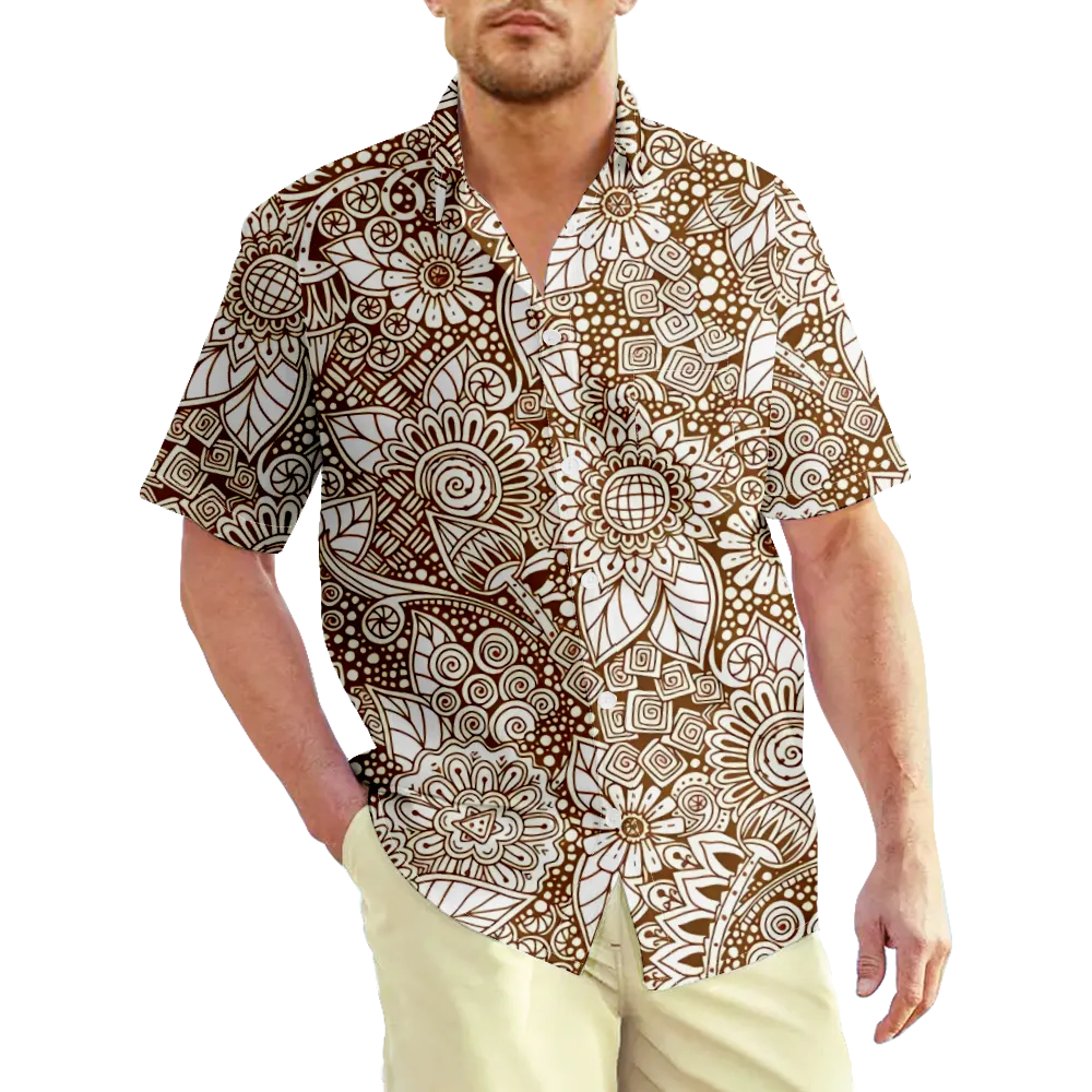 Men's Hawaiian Shirt Outfits Vintage Paisley Graphic Prints Shirt Collar 3D Print Outdoor Street Short Sleeve 3D Print Clothing Apparel Basic Classic Comfortable Big And Tall