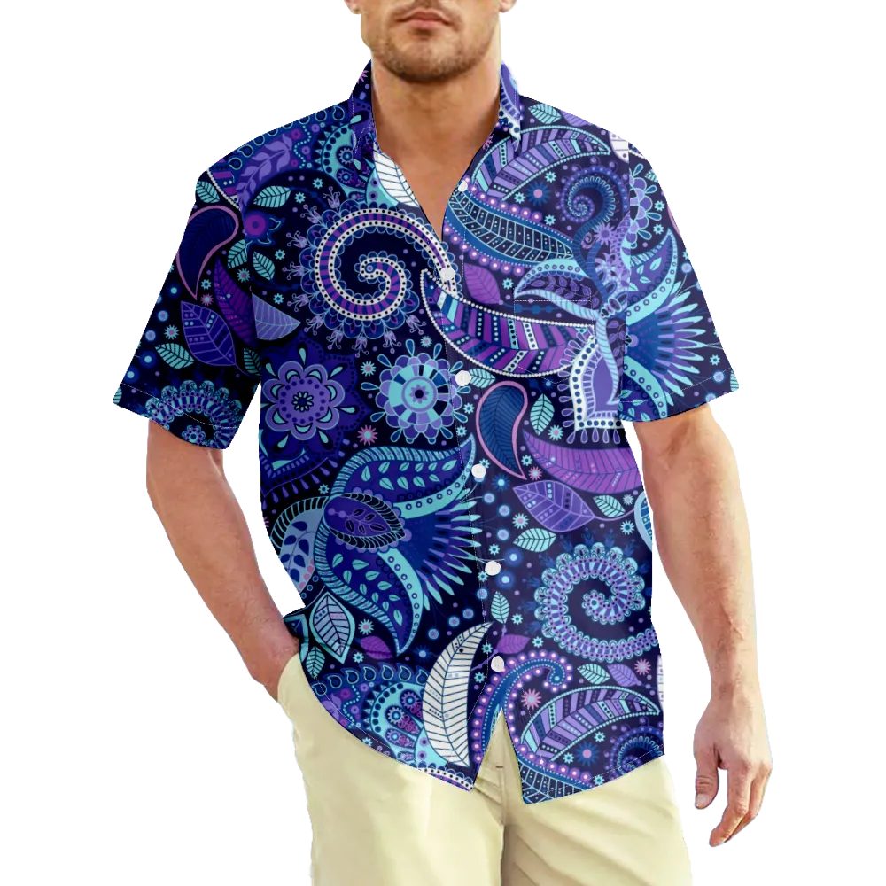 Men's Hawaiian Shirt Shirt Vintage Paisley Graphic Shirt Collar Daily Short Sleeve Tops Basic Fashion 3D Print Tee