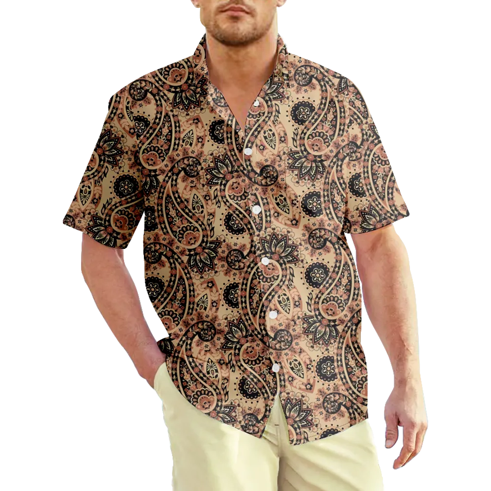 Men's Hawaiian Shirt Vintage Paisley Graphic Shirt Collar 3D Print Plus Size Party Daily Short Sleeve Print Clothing Apparel Exaggerated