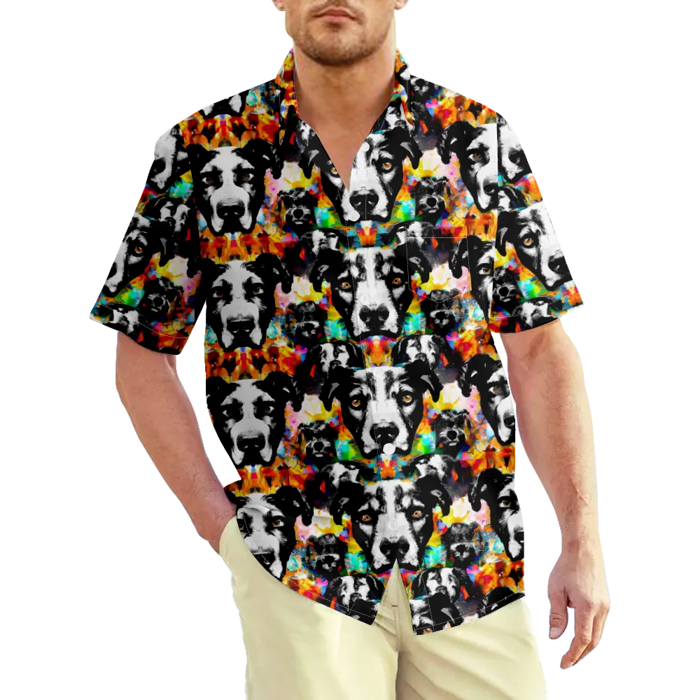 Men's Hawaiian Shirt Cartoon Animals Dogs Cats Shirt Collar 3D Print Outdoor Daily Short Sleeve 3D Print Clothing Apparel Casual Beach