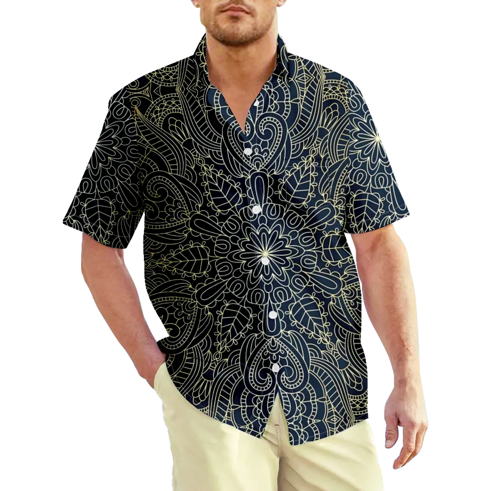 Men's Hawaiian Shirt Outfits Vintage Paisley Graphic Prints Shirt Collar 3D Print Outdoor Street Short Sleeve 3D Print Clothing Apparel Basic Classic Comfortable