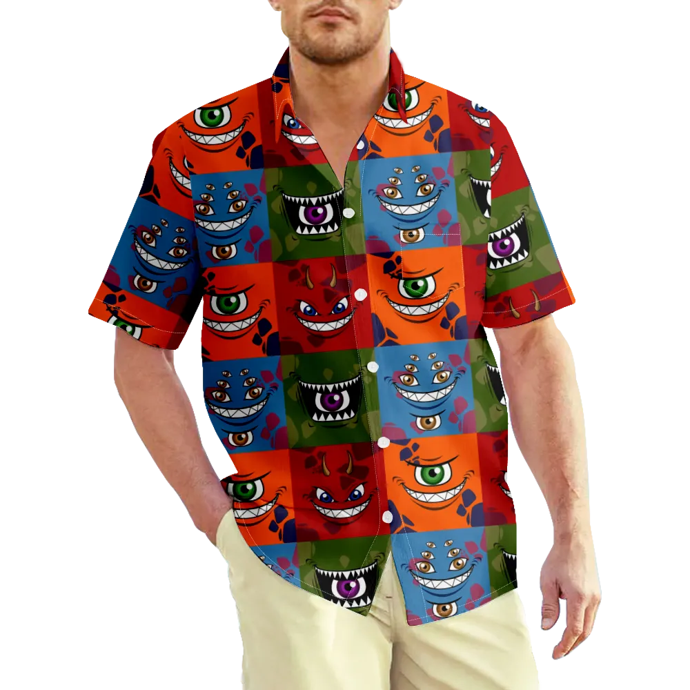 Men's Hawaiian Shirt Outfits  Graphic Prints Shirt Collar 3D Print Outdoor Street Short Sleeve 3D Print Clothing Apparel Basic Classic Comfortable Big And Tall/Summer