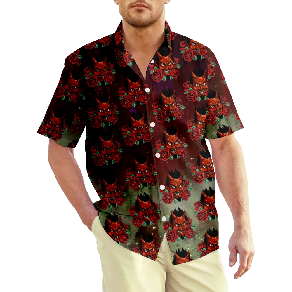 Men's Hawaiian Shirt  Patterned Shirt Collar Short Sleeve Daily Holiday Print Tops Casual Cute Summer T Shirts