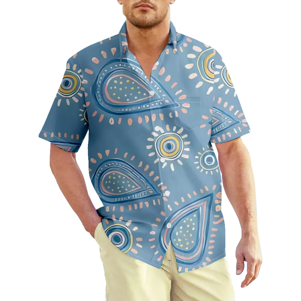 Men's Hawaiian Shirt Vintage Paisley 3D T Shirt Shirt Collar 3D Print Daily Sports Short Sleeve Print Clothing Apparel Sports Casual Classic/Summer/Summer