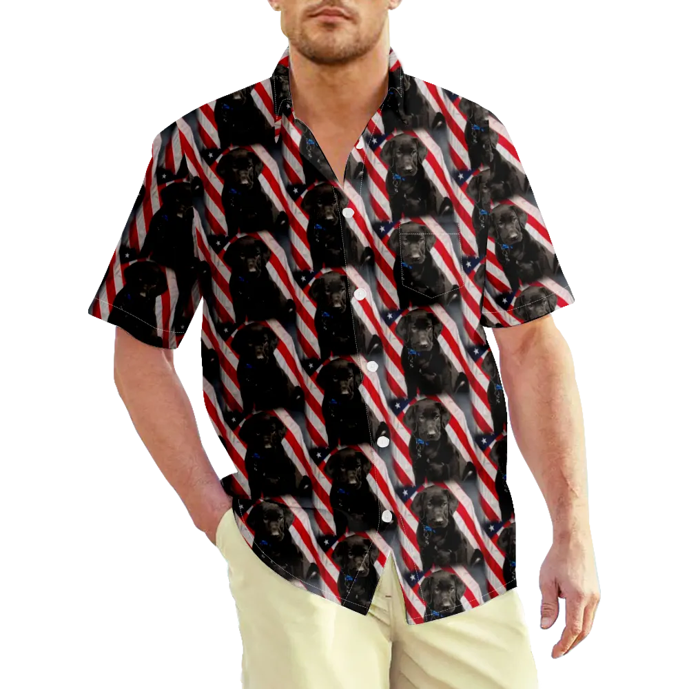 4th of July Men's Hawaiian Shirt USA National Flag Eagle Graphic 3D Shirt Collar Plus Size Daily Short Sleeve Print Clothing Apparel Basic