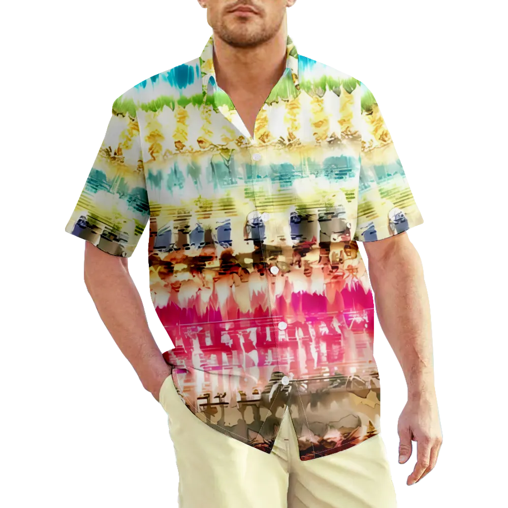 Men's Hawaiian Shirt Ethnic Vintage Stripes Graphic 3D Shirt Collar Daily Short Sleeve Clothing Apparel Basic Exaggerated