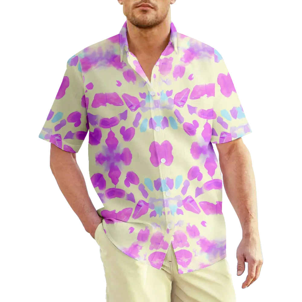 Men's Hawaiian Shirt Ethnic Vintage Stripes Graphic Shirt Collar 3D Print Street Casual Short Sleeve Print Clothing Apparel Basic Fashion Classic Comfortable/Summer/Summer/Sports