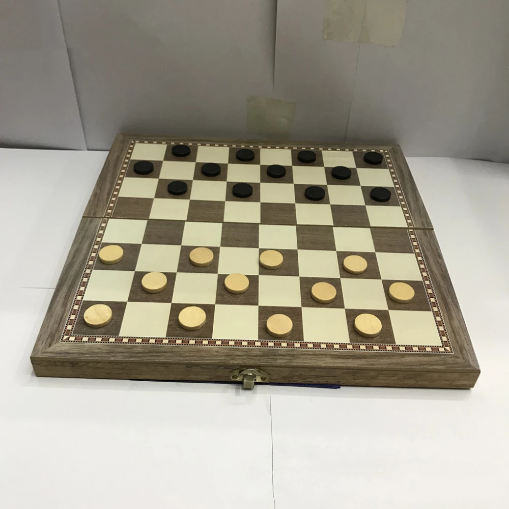 Wooden Foldable 3 In 1 Chess