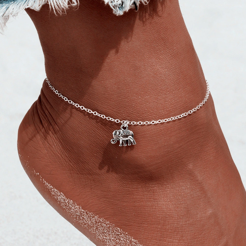 New Alloy Elephant Women's Single Layer Simple Elephant Anklet