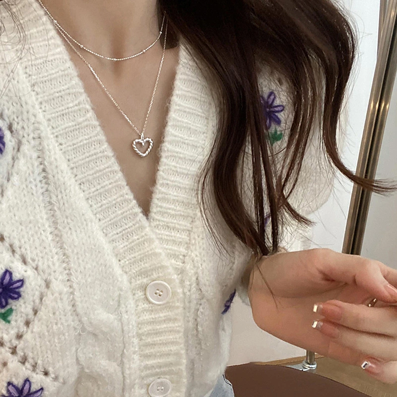 Women's Double-layer Twin Hollow Heart Clavicle Chain