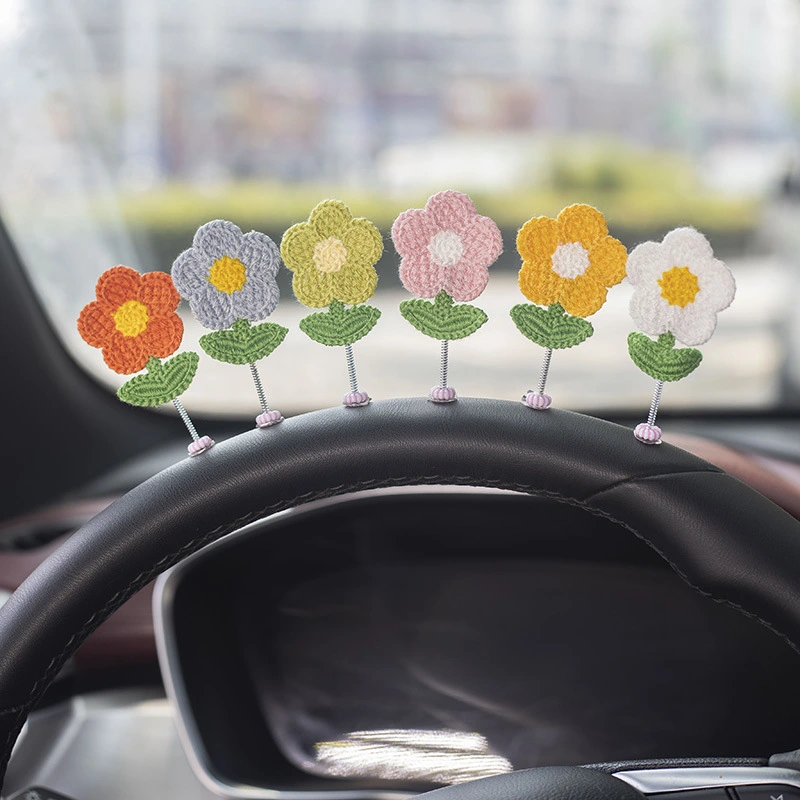 Cute Shaking Head Flower Decoration Car