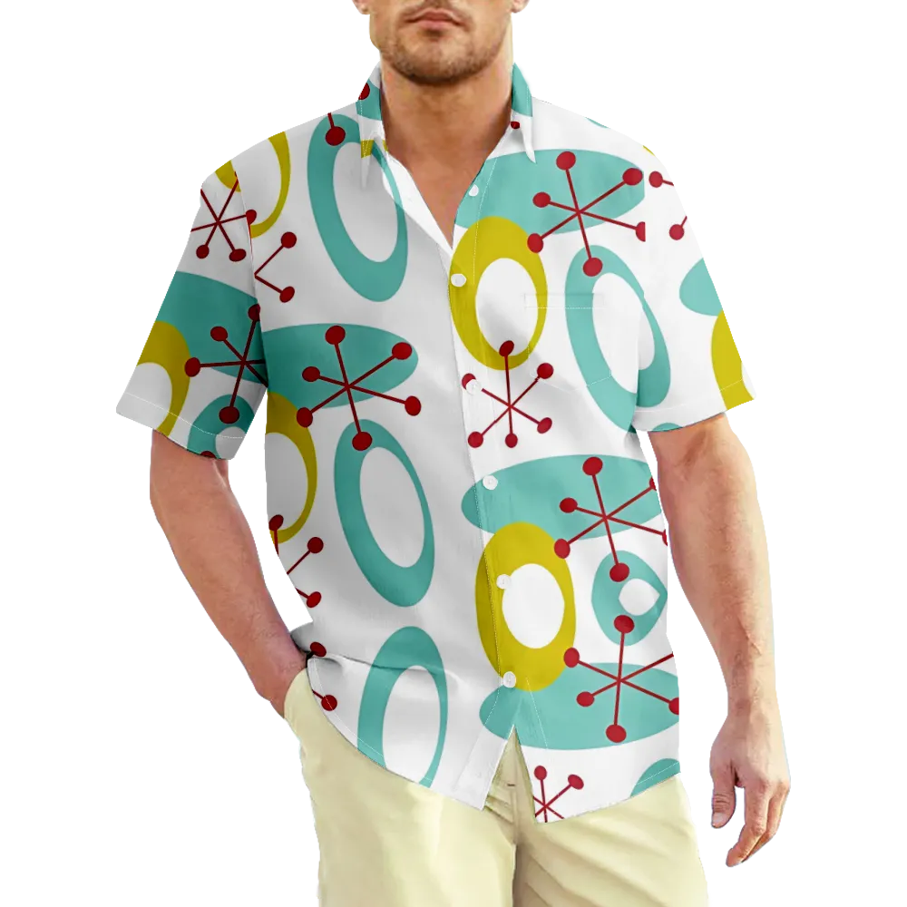 Men's Hawaiian Shirt Outfits Geometric Retro Graphic Shirt Collar 3D Print Street Daily Short Sleeve Print Clothing Apparel Basic Fashion Casual/Summer/Spring