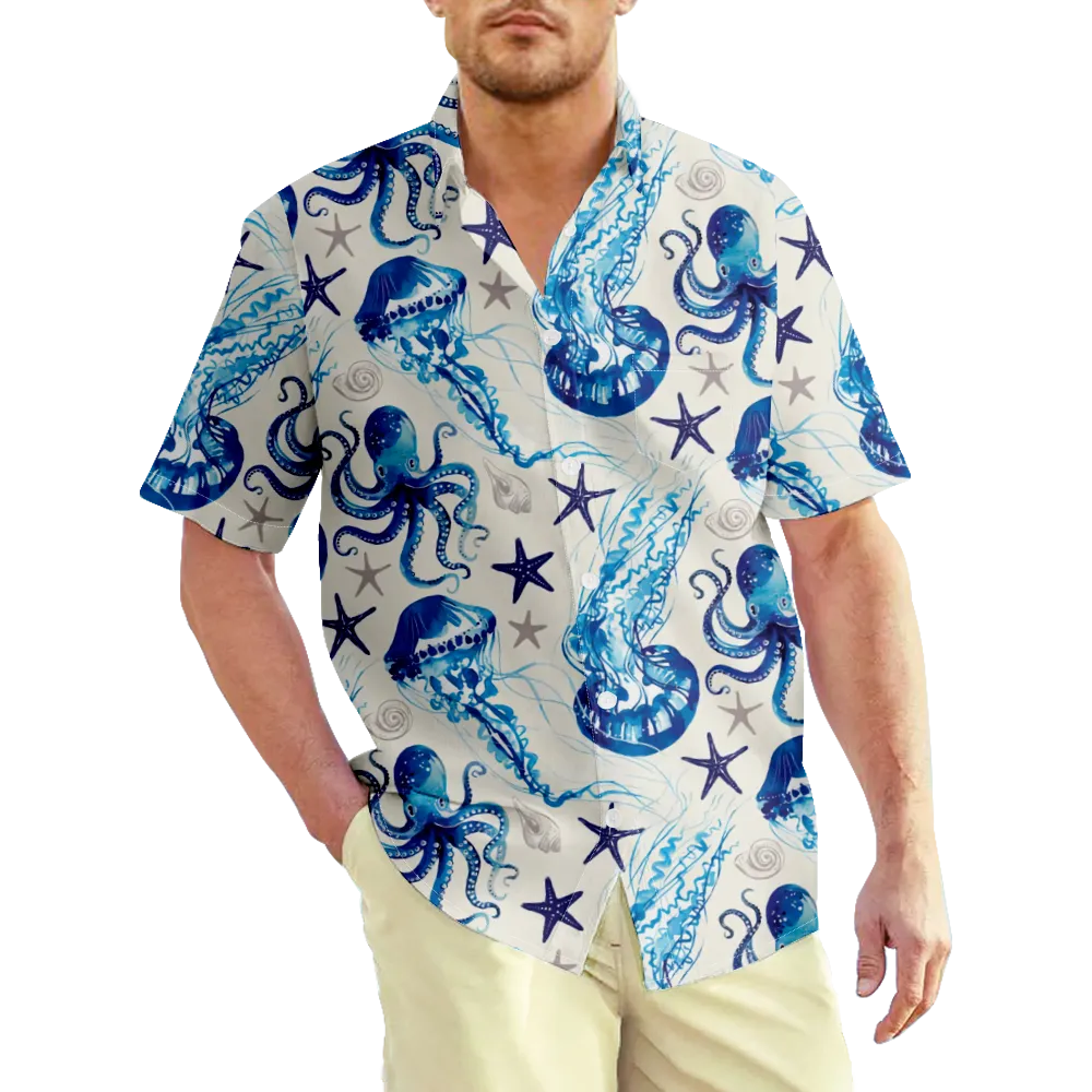 Men's Hawaiian Shirt  Patterned Shirt Collar Short Sleeve Daily Print Tops Streetwear T Shirts