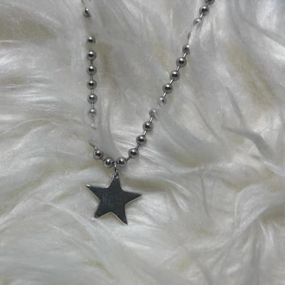 Punk Pentagram Metal Pendant Necklace